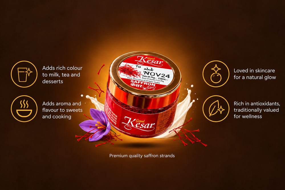 Pure Kesar (Saffron) for Milk, Cooking & Skin