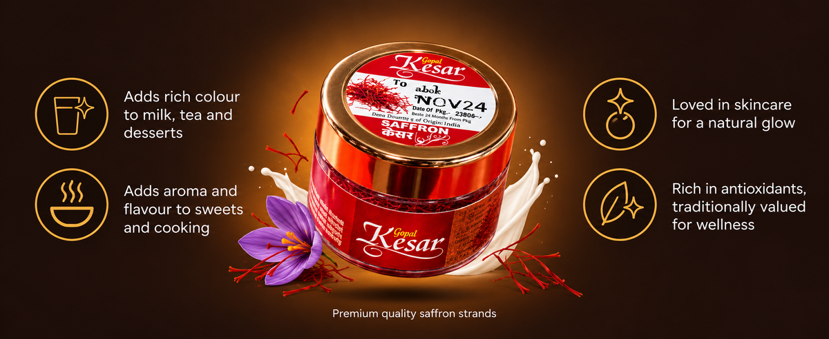 Pure Kesar (Saffron) for Milk, Cooking & Skin