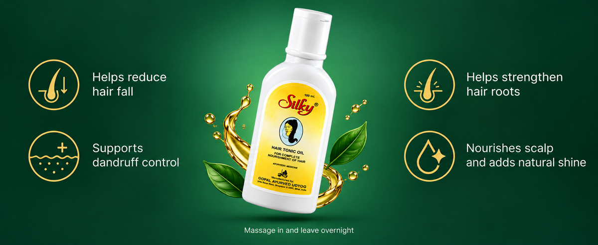 Ayurvedic Hair Oil for Hair Fall & Dandruff | Gopal Silky