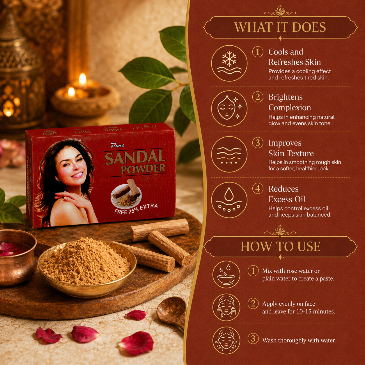 Gopal Pure Sandal Powder - what it does and how to use