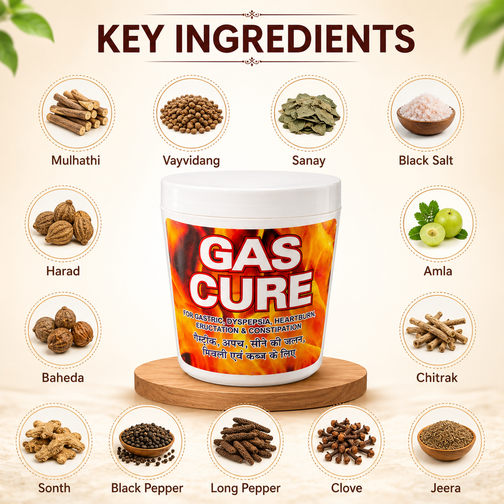 Gopal Gas Cure Ayurvedic Digestive Support Powder - Key Ingredients