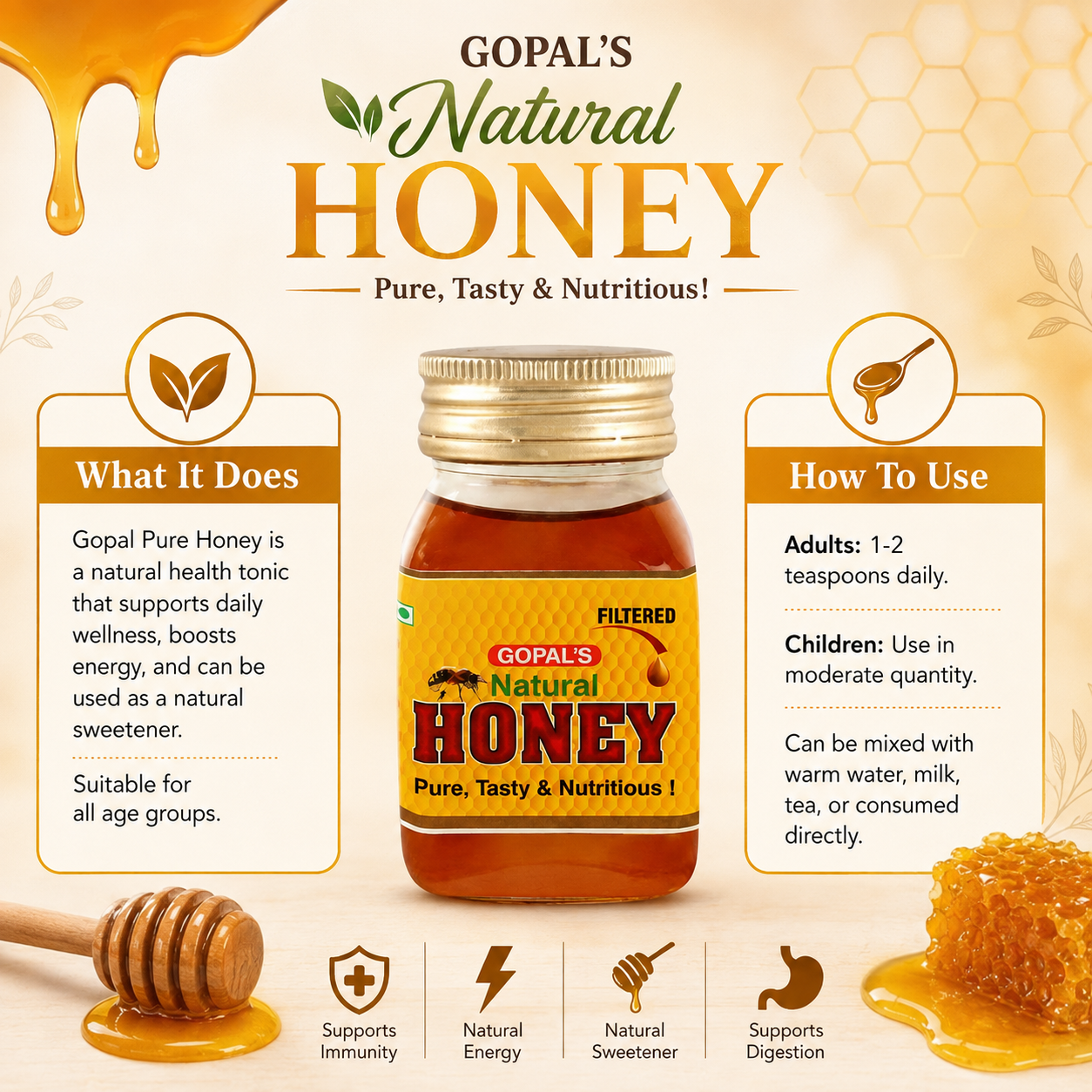Gopal Pure Honey What It Does How To Use