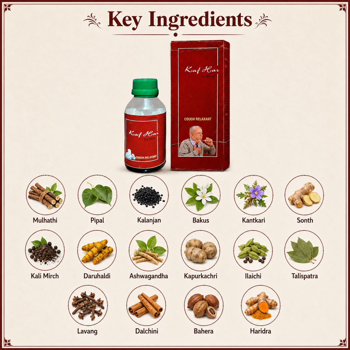Gopal Kaf Har Ayurvedic Cough Syrup - Key Ingredients