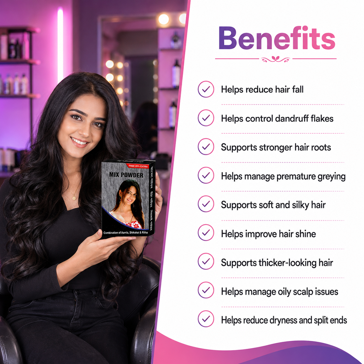 Gopal Amla Reetha Shikakai Hair Powder for Hair Fall & Dandruff Care