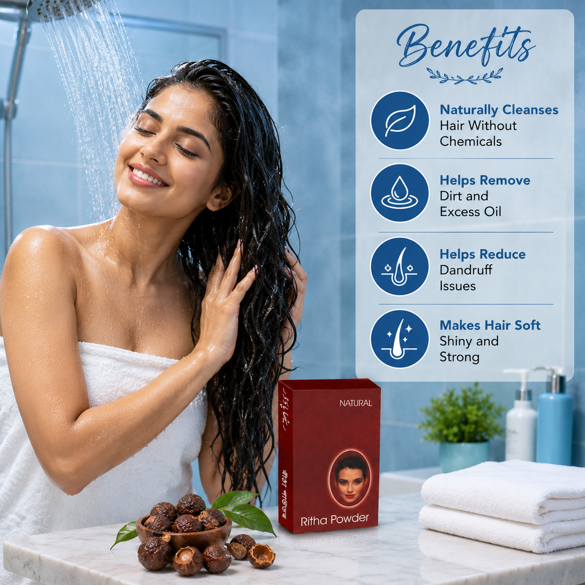 Gopal Ritha Powder for Natural Hair Wash - Benefits